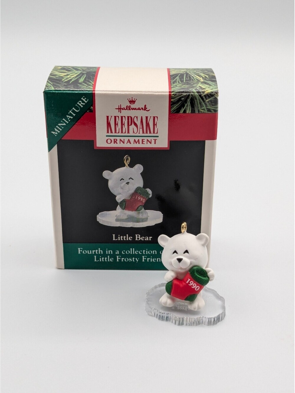 Hallmark Keepsake Little Bear Miniature Ornament 1990, 4th in Series, New in Box